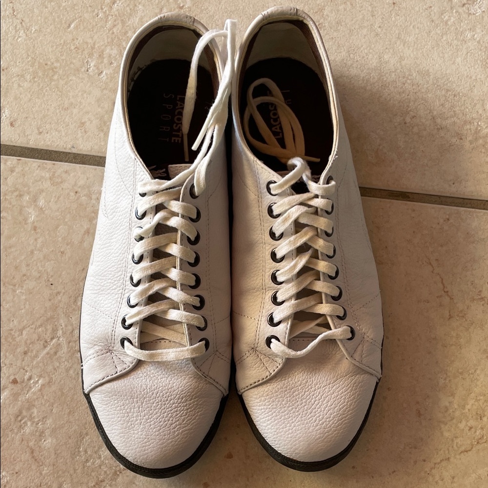 Lacoste Men's White Leather Sneakers